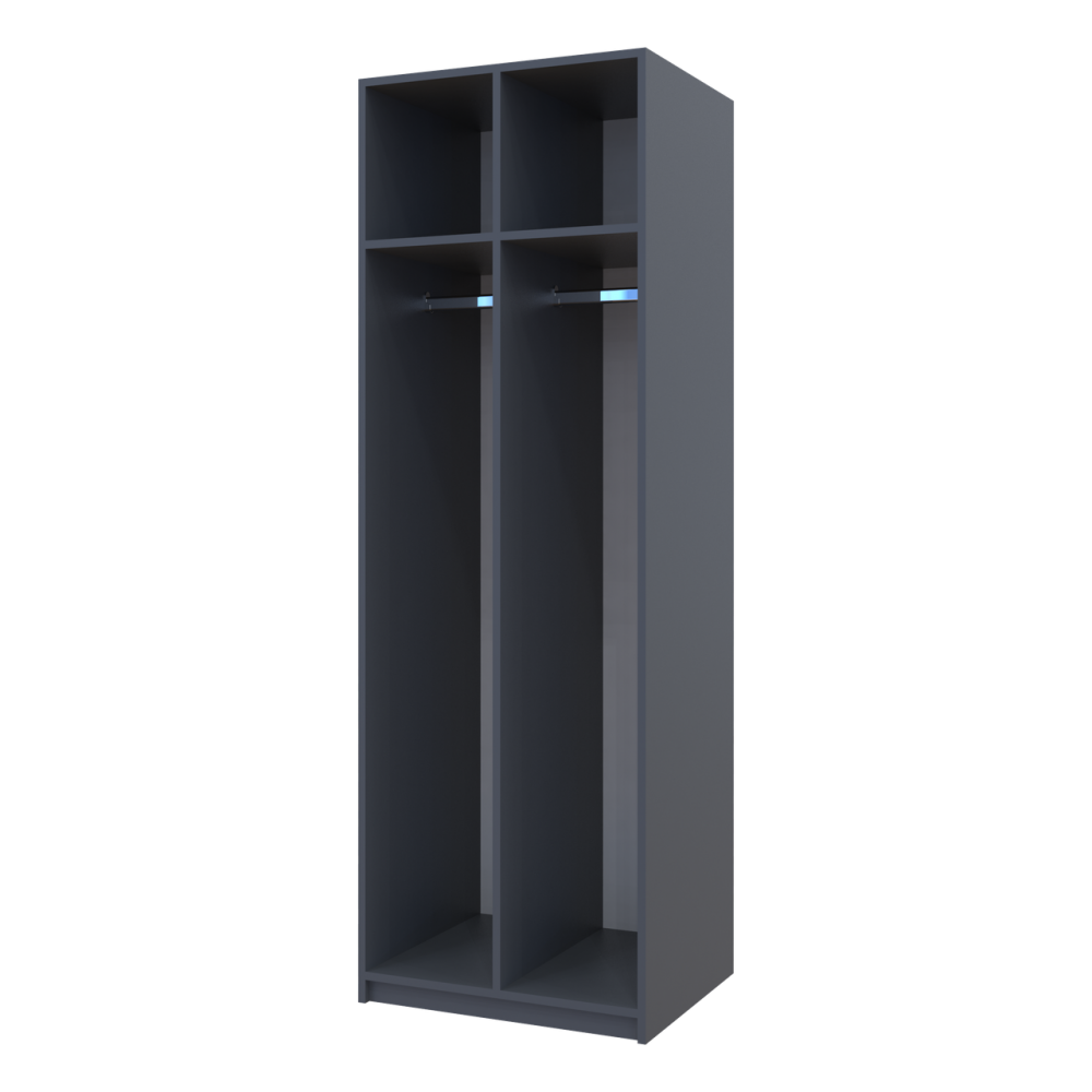 Раздевалка Doros 2-х секционная Графит 2 ДСП 60х52х180 (DRS-011613)