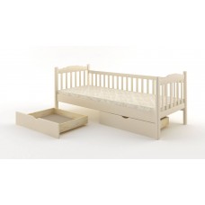 Кровать детская Mebigrand Карина Айвори (S0505Y30R) 90х200 см с задним бортиком и ящиками (DMBG-2530)