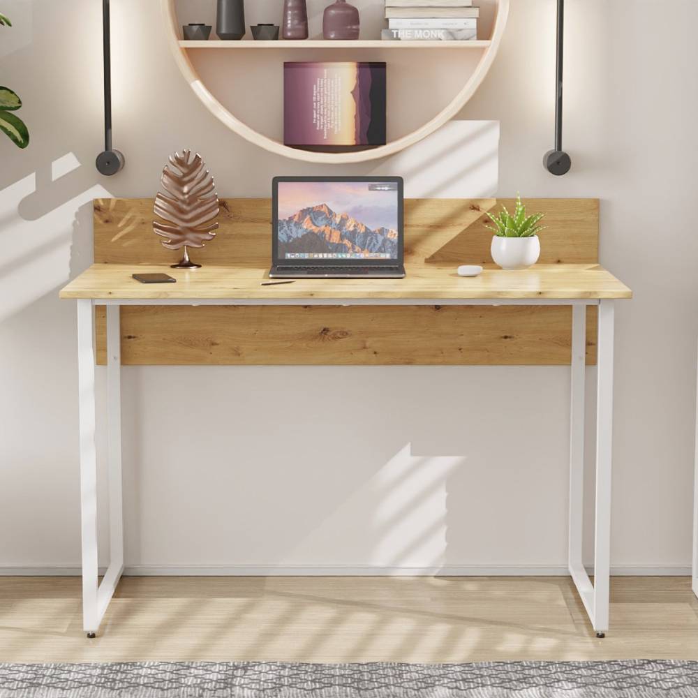 Компьютерный стол Ferrum-decor Скай 75x140x60 белый ДСП Дуб Сан-Марино 16мм (FRD-101084)