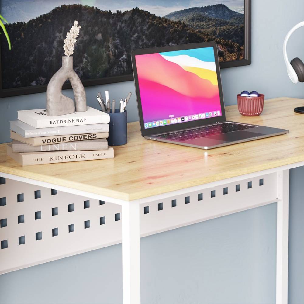 Компьютерный стол Ferrum-decor Майк 75x100x60 белый ДСП Дуб Сан-Марино 16мм (FRD-101300)
