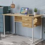 Компьютерный стол Ferrum-decor Дакота 75x140x60 белый ДСП Дуб Сан-Марино 16мм (FRD-102101)