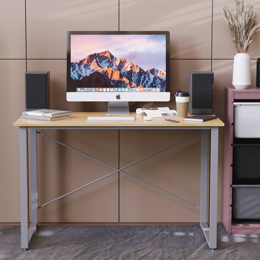 Компьютерный стол Ferrum-decor Дейв 75x100x60 серый ДСП Дуб Сан-Марино 32мм (FRD-102366)
