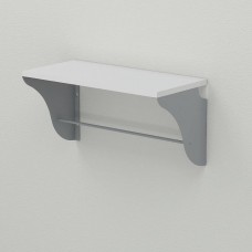 Настінна полиця Ferrum-decor Комфі 260x700x240 метал Сірий ДСП Біле 16 мм (FRD-102772)
