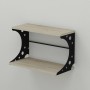 Полка настенная Ferrum-decor Букин 330x500x240 металл Черный ДСП Сонома 16 мм (FRD-102845)