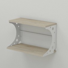 Настінна полиця Ferrum-decor Букін 330x700x240 метал Білий ДСП Сонома 16 мм (FRD-102894)