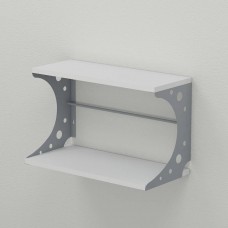 Настінна полиця Ferrum-decor Букін 330x700x240 метал Сірий ДСП Біле 16 мм (FRD-102898)