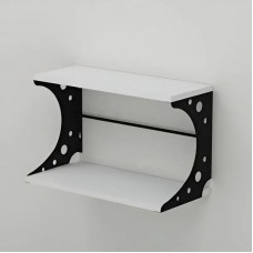 Настінна полиця Ferrum-decor Букін 330x700x240 метал Чорний ДСП Біле 16 мм (FRD-102884)