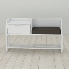Банкетка із тумбочкою Ferrum-decor Бланка 540x1000x320 метал Білий ДСП Біле 16 мм (FRD-103031)