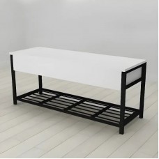 Банкетка з ящиком Ferrum-decor Дрейк 2 550x1200x400 метал Чорний ДСП Біле 16 мм (FRD-103066)