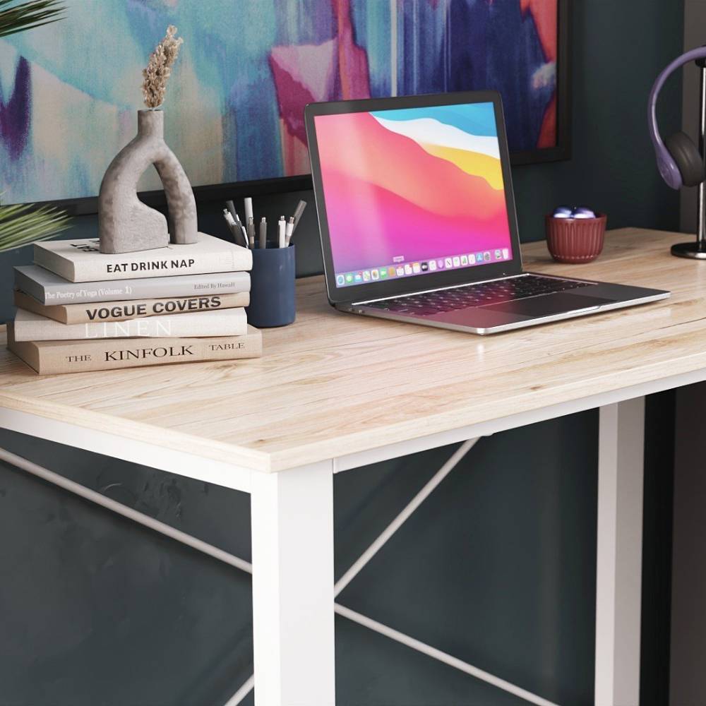 Письменный стол Ferrum-decor Драйв 750x1000x600 Белый металл ДСП Дуб Сан-Марино 16 мм (FRD-103102)