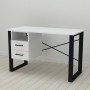 Письменный стол с ящиками Ferrum-decor Оскар 750x1200x700 металл Черный ДСП Белое 16 мм (FRD-103255)