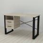 Письменный стол с ящиками Ferrum-decor Оскар 750x1400x600 металл Черный ДСП Дуб Сонома 16 мм (FRD-103237)