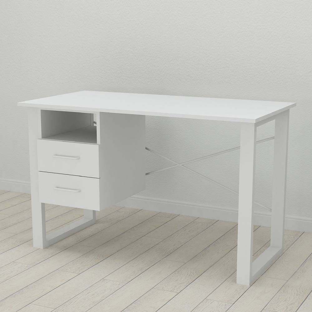 Письменный стол с ящиками Ferrum-decor Оскар 750x1400x600 металл Белый ДСП Белое 16 мм (FRD-103241)