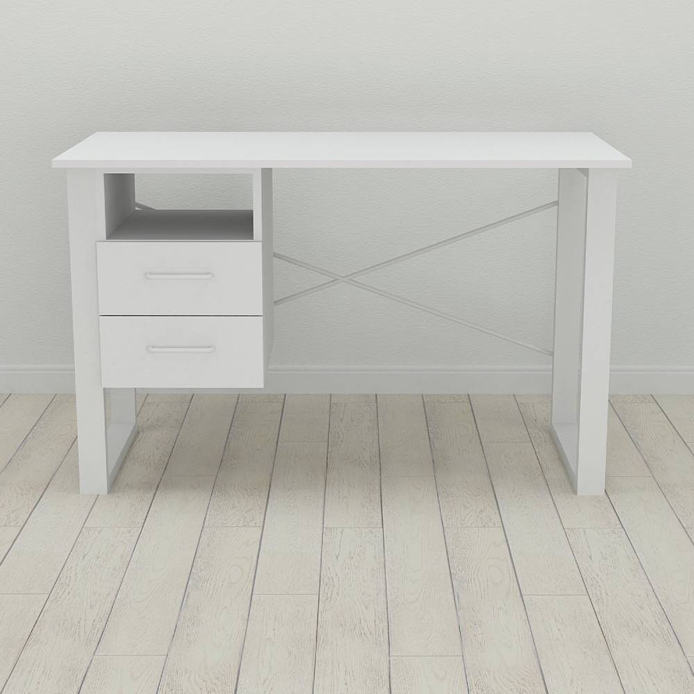 Письменный стол с ящиками Ferrum-decor Оскар 750x1400x600 металл Белый ДСП Белое 16 мм (FRD-103241)