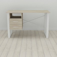 Письмовий стіл із ящиками Ferrum-decor Оскар 750x1400x600 метал Білий ДСП Дуб Сонома 16 мм (FRD-103244)