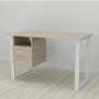 Письменный стол с ящиками Ferrum-decor Оскар 750x1200x600 металл Белый ДСП Дуб Сонома 16 мм (FRD-103223)