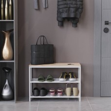 Банкетка універсальна Ferrum-decor Слайм 45x63x26 білий ДСП Дуб Сан-Марино 16мм (FRD-104076)