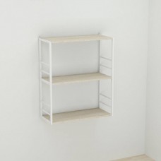Книжкова полиця універсальна Ferrum-decor Стім 2 74x63x26 білий ДСП Дуб Сонома 16мм (FRD-104112)