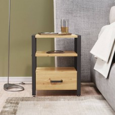 Тумба універсальна Ferrum-decor Вів'єн 1/1 50x41x40 чорний ДСП Дуб Артизан 16мм (FRD-104141)