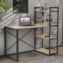 Письменный стол Ferrum-decor Серии Конект c этажеркой 75x120x600 черный ДСП Дуб Сонома 16мм (FRD-104222)