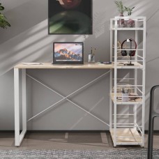 Письмовий стіл Ferrum-decor Серії Конект з етажеркою 75x120x60 білий ДСП Дуб Сан-Марино 16мм (FRD-104226)
