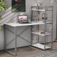 Письмовий стіл Ferrum-decor Серії Конект з етажеркою 75x120x600 сірий ДСП Біле 16мм (FRD-104230)