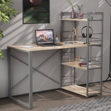 Письмовий стіл Ferrum-decor Серії Конект з етажеркою 75x120x60 сірий ДСП Дуб Сан-Марино 16мм (FRD-104231)