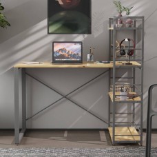 Письмовий стіл Ferrum-decor Серії Конект з етажеркою 75x120x60 сірий ДСП Дуб Артизан 16мм (FRD-104232)