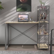 Письмовий стіл Ferrum-decor Серії Конект з етажеркою 75x120x600 сірий ДСП Дуб Сонома 16мм (FRD-104233)