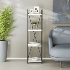 Этажерка 4/34 Ferrum-decor Серии Конект 120x34x28 черный ДСП Белое 16мм (FRD-104272)
