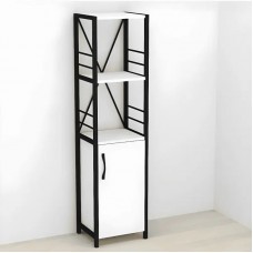 Этажерка 3/34 Ferrum-decor Серии Конект с тумбой 144x34x28 Черный ДСП Белое (FRD-104421)