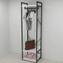 Шафа Гардероб Уні секція 1 серії Конект Ferrum-decor 220x60x50см Чорний метал ДСП Білий 32 мм (FRD-104499)