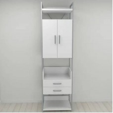 Шафа Гардероб Уні секція 5 серії Конект Ferrum-decor 220x60x50см Сірий метал ДСП Білий 32 мм (FRD-104515)