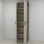 Шкаф Гардероб Уни секция 7 серии Конект Ferrum-decor 220x60x50см Черный металл ДСП Белый 16 мм (FRD-104559)