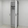 Шкаф Гардероб Уни секция 6 серии Конект Ferrum-decor 220x60x50см Черный металл ДСП Белый 16 мм (FRD-104571)