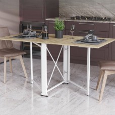Стіл-книга трансформер Оріон 2 Ferrum-decor 750x1520x730 Білий метал ДСП Дуб Сонома 16 мм (FRD-104593)