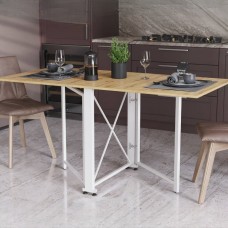 Стіл-книга трансформер Оріон 2 Ferrum-decor 750x1520x730 Білий метал ДСП Дуб Артизан 16 мм (FRD-104595)