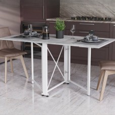 Стіл-книга трансформер Оріон 2 Ferrum-decor 750x1520x730 Білий метал ДСП Бетон 16 мм (FRD-104596)