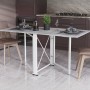 Стол-книжка трансформер Орион 2 Ferrum-decor 750x1520x730 Белый металл ДСП Бетон 16 мм (FRD-104596)