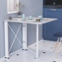 Стол-книжка трансформер Орион 1 Ferrum-decor 750x810x730 Белый металл ДСП Бетон 16 мм (FRD-104610)