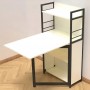 Стол книжка с этажеркой Практик 1 Ferrum-decor 1200x640x990 Черный металл ДСП Белое 16 мм (FRD-104611)