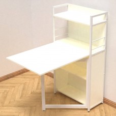Стіл книжка з етажеркою Практик 1 Ferrum-decor 1200x640x990 Білий метал ДСП Біле 16 мм (FRD-104618)