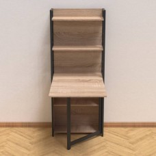 Стіл книжка з етажеркою Практик 2 Ferrum-decor 1555x640x990 Чорний метал ДСП Дуб Сонома 16 мм (FRD-104628)