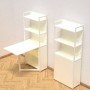 Стол книжка с этажеркой Практик 2 Ferrum-decor 1555x640x990 Белый металл ДСП Белое 16 мм (FRD-104632)