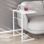 Столик приставний Террі Ferrum-decor 650x440x330 Білий метал ДСП Біле 16 мм (FRD-104655)