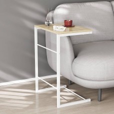Столик приставний Террі Ferrum-decor 650x440x330 Білий метал ДСП Дуб Сонома 16 мм (FRD-104658)