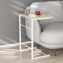 Столик приставний Террі Ferrum-decor 650x440x330 Білий метал ДСП Дуб Сонома 16 мм (FRD-104658)