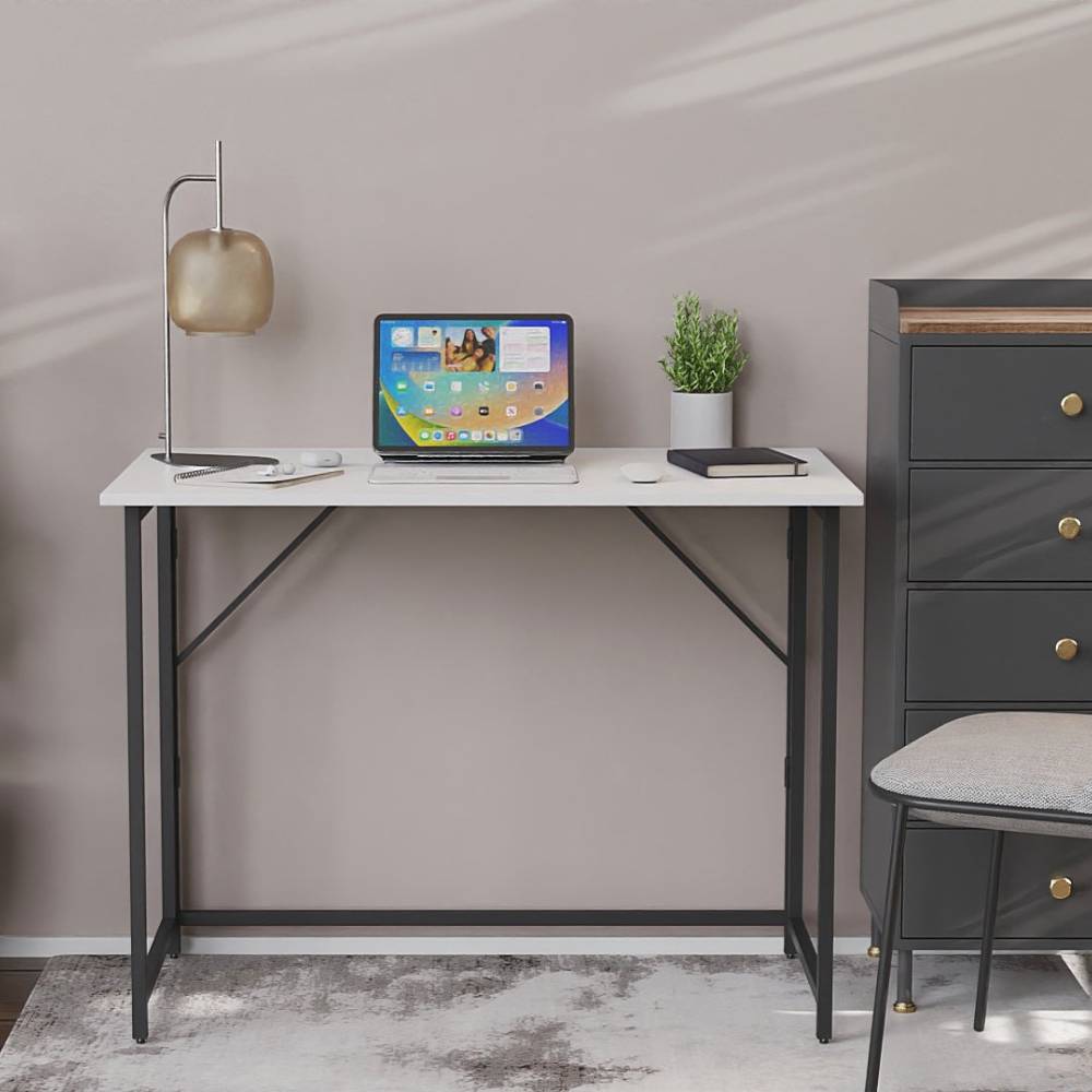Стол раскладной Морис Ferrum-decor 750x1000x600 Черный металл ДСП Белое 16 мм (FRD-104669)