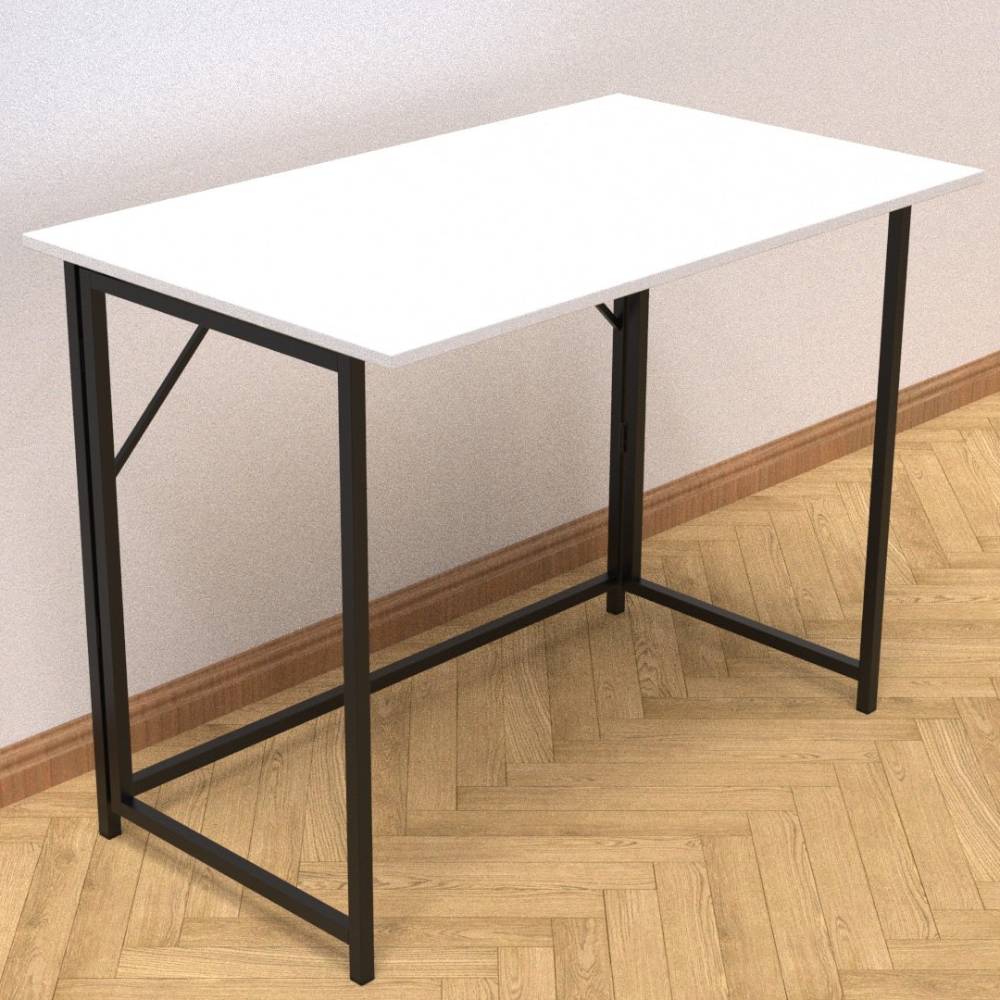 Стол раскладной Морис Ferrum-decor 750x1000x600 Черный металл ДСП Белое 16 мм (FRD-104669)