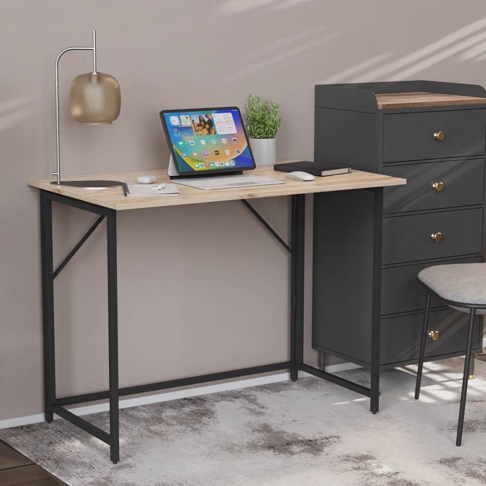 Стол раскладной Морис Ferrum-decor 750x1000x600 Черный металл ДСП Дуб Сан-Марино 16 мм (FRD-104670)